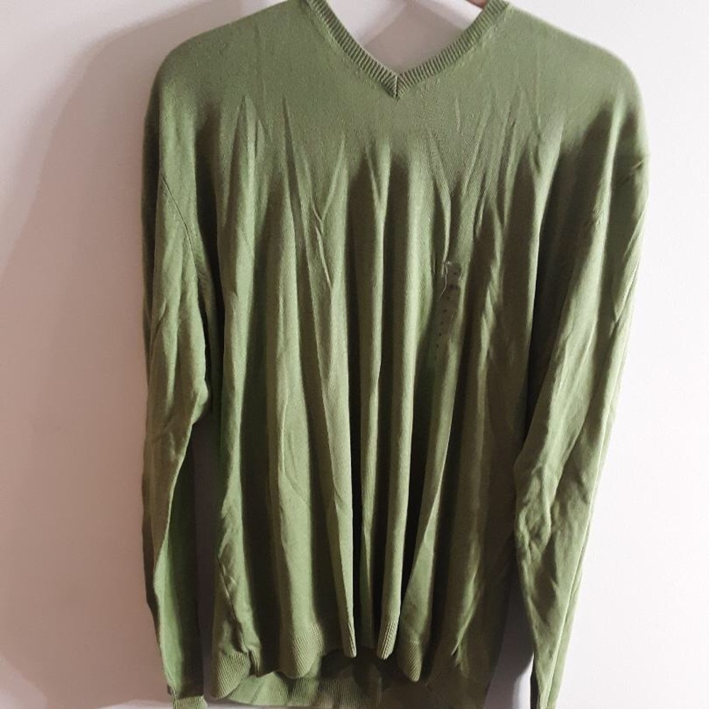 GAP men’s v-neck green cotton sweater NEW NWT